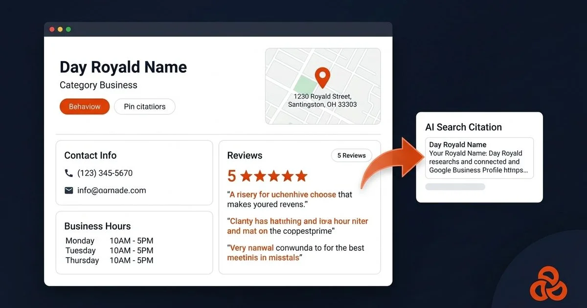 Comprehensive guide to Google Business Profile optimisation for AI search visibility showing key sections to optimise