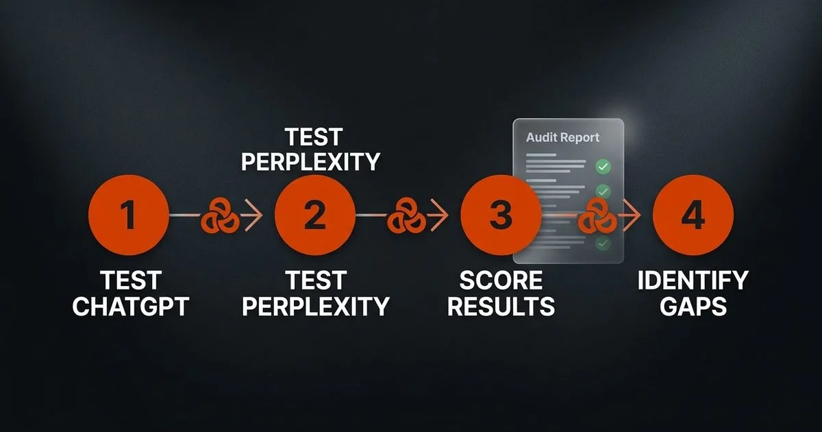 Step-by-step guide showing how to check business AI visibility across ChatGPT, Perplexity, and Google AI Overviews