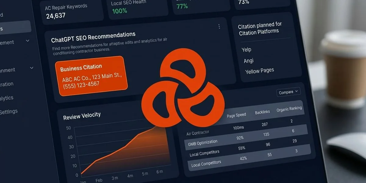 AI SEO strategy dashboard showing ChatGPT recommendation monitoring for aircon contractors in Malaysia