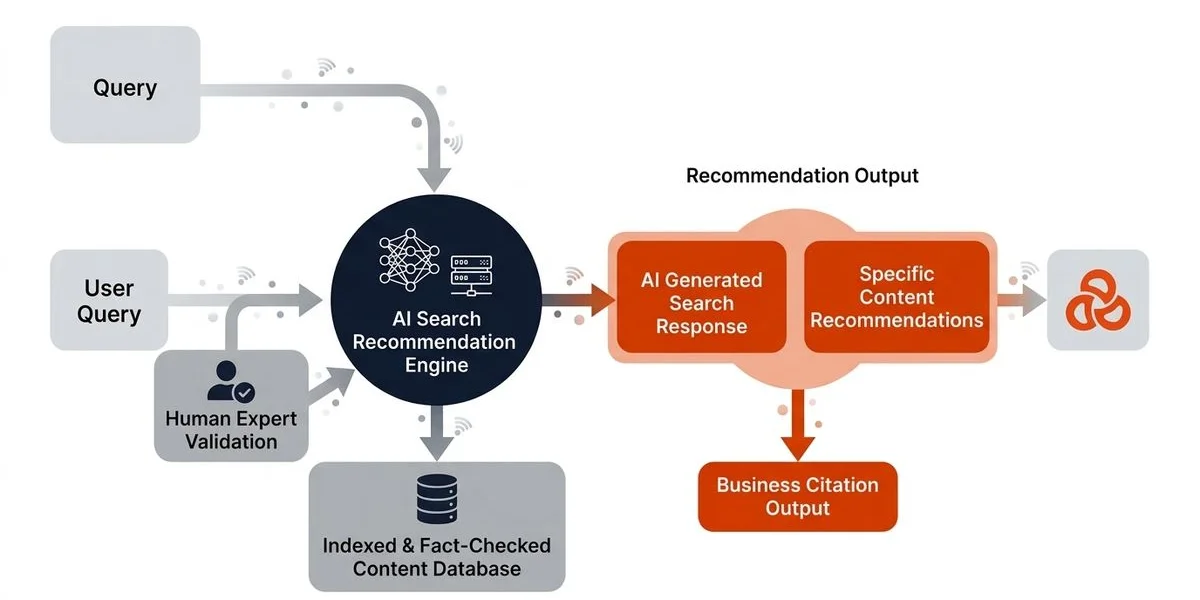 How AI search platforms process queries and recommend businesses